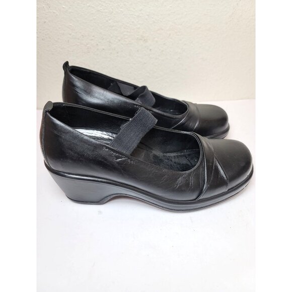 Dansko Women's Mary Janes Black Leather Upper Wedge Size 39 - Picture 2 of 12